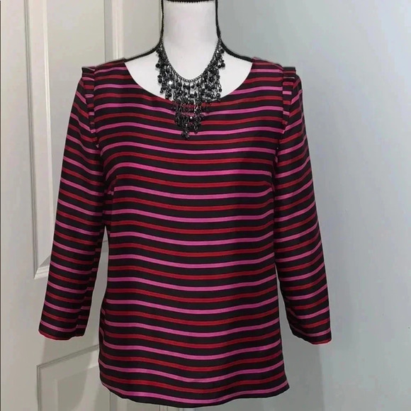 Talbots Tops - Talbots Multicolored Striped Blouse 3/4